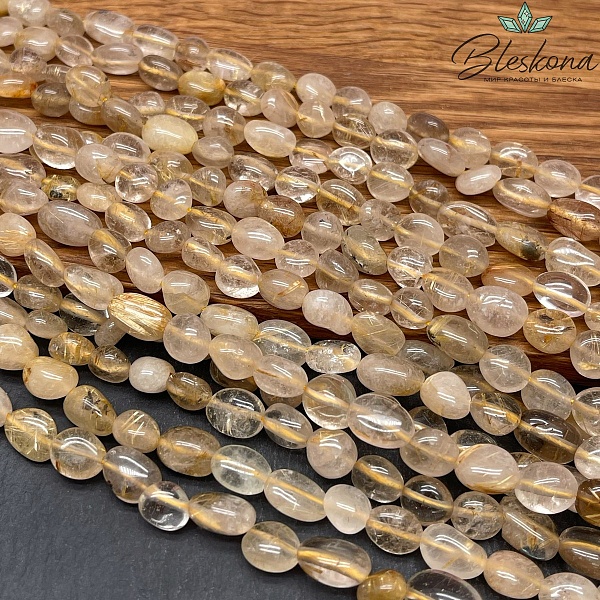 Кварц Рутиловый галтовка №3 7-9 мм