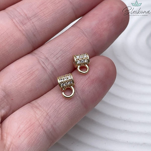 5,2*7,7 мм Цвет золото, Бейл широкий цирконы разъемное кольцо