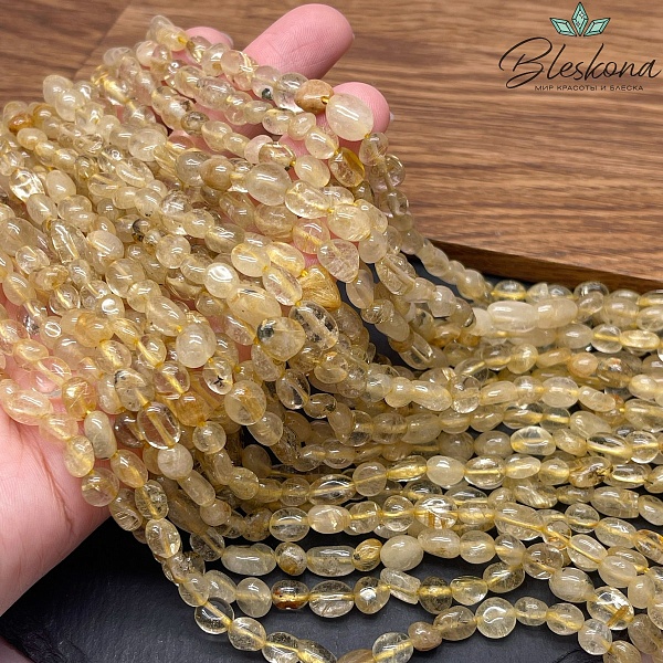 Кварц Рутиловый галтовка №2 6-8 мм