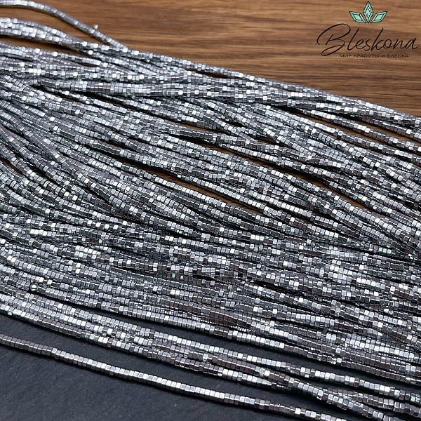 2*1 мм Гематин, темное серебро, диск шестигранник имитация