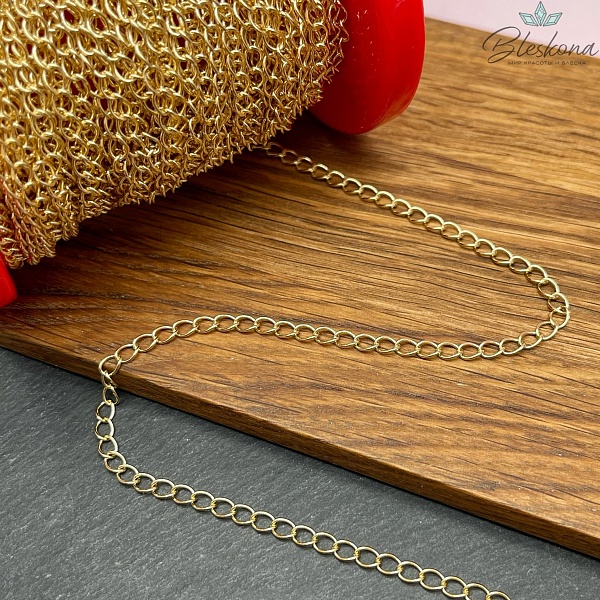 Цепь №Я6-1 Цвет золото 5*3,5 мм 