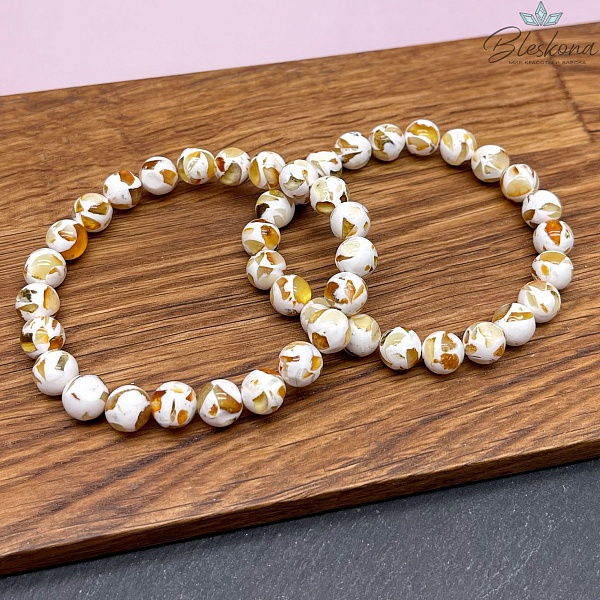 Янтарь шар мозаика 8 мм сет 19 см