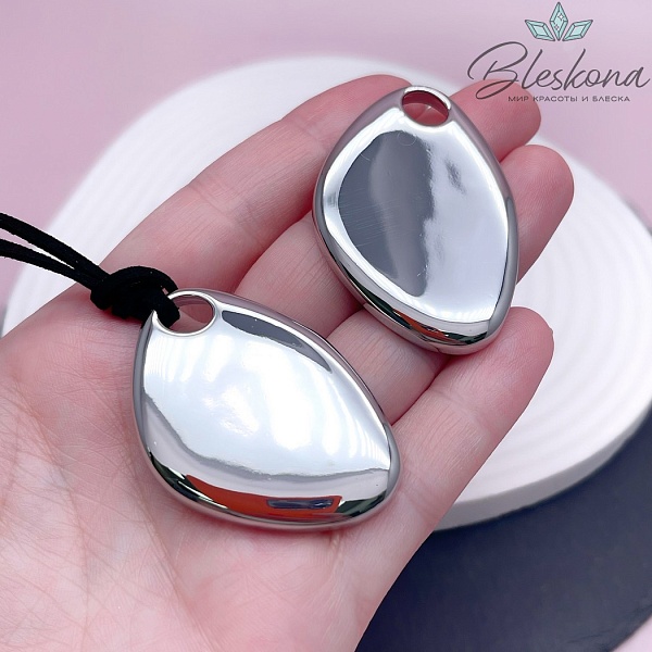 45,5*31,5 мм Цвет серебро, Подвеска фриформ объемное крупное 