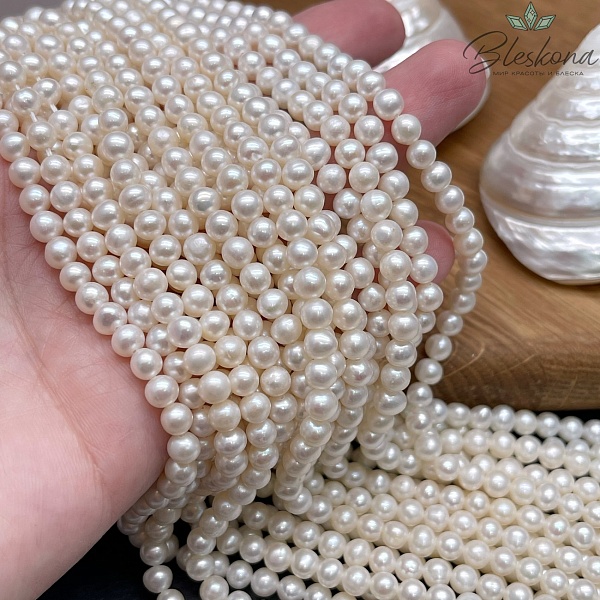Жемчуг шар белый 5 мм 