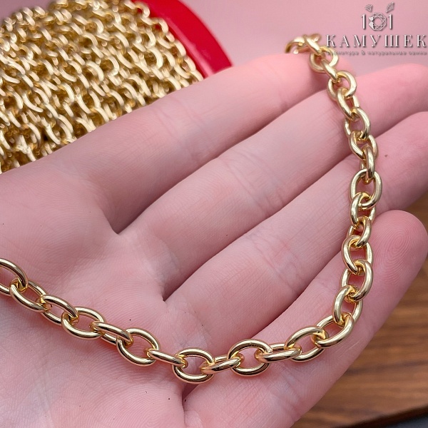 Цепь №154-1 цвет золото 8*6 мм