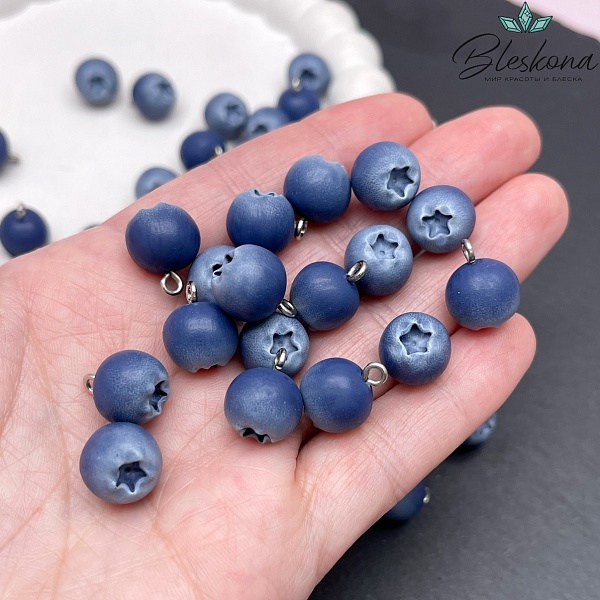 14*11 мм, Цвет серебро, Подвеска Голубика