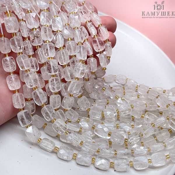 Горный хрусталь плоский  прямоугольник огранка 10*8*4,5 мм