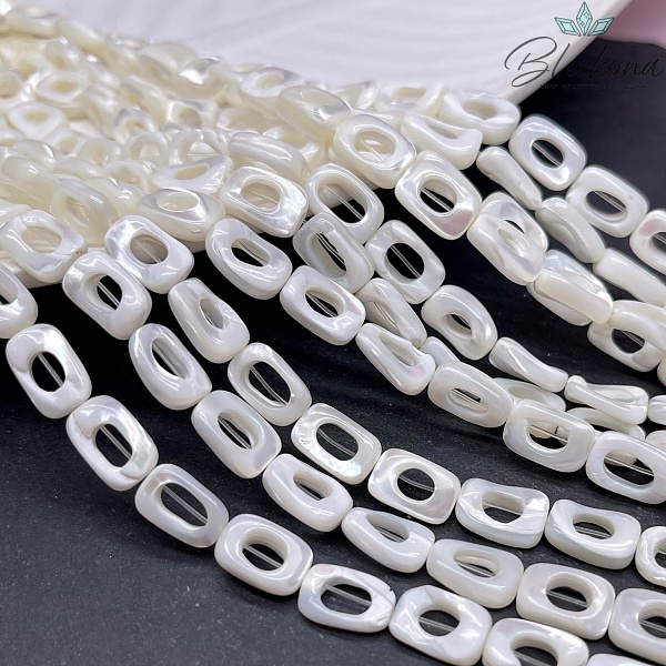 Перламутр белый прямоугольник фриформ 12*8 мм