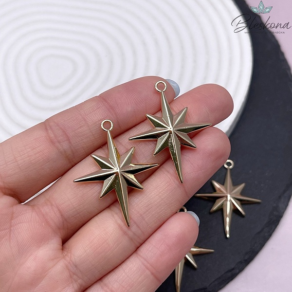 34*28мм Цвет золото, Подвеска Звезда Северная крупная