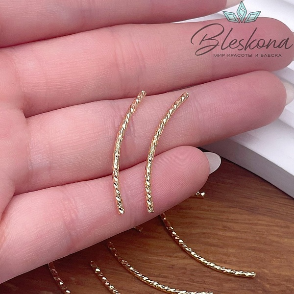 30*1,5 мм Цвет золото, Бусина трубочка огранка