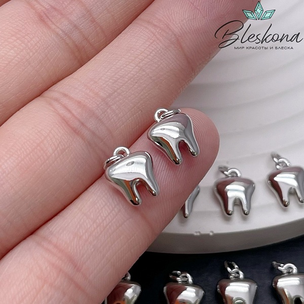 10*8 мм Цвет серебро, Подвеска Зуб