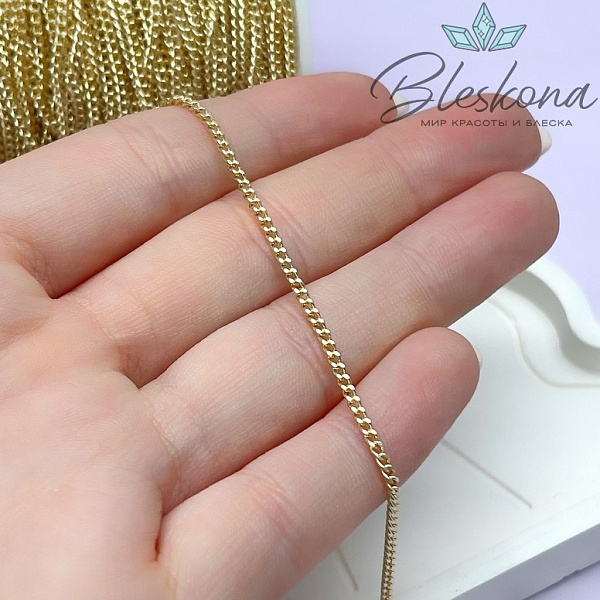 Цепь №83-1 цвет золото 2*1,5 мм Люкс