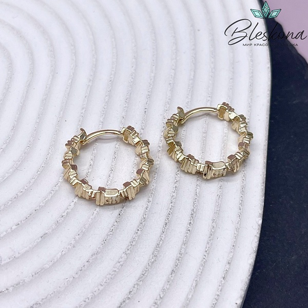 20мм Цвет золото, Швензы бублик Брусочки Конго Люкс