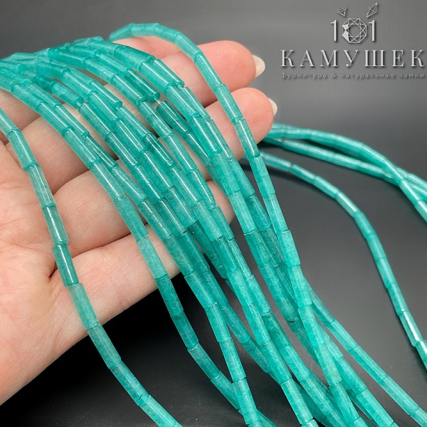 Кварц зеленый тонированный трубочки 9*3мм