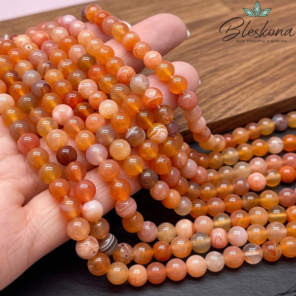 Агат Ботсвана персиковый 6 мм