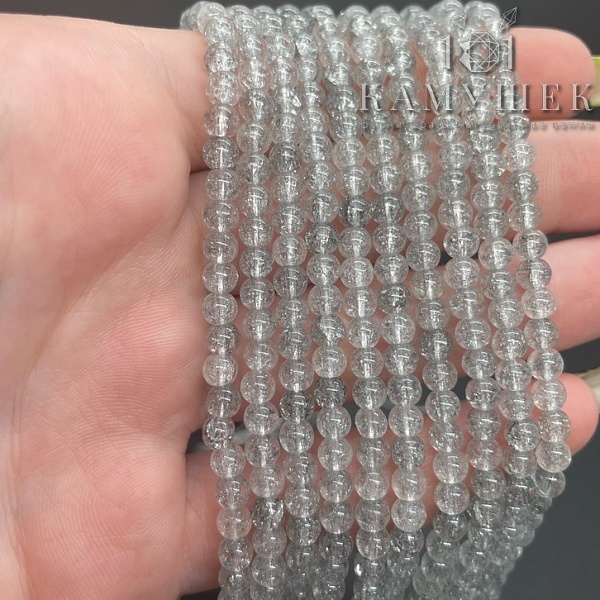 Кварц снежный светло- серый (имитация)  4 мм