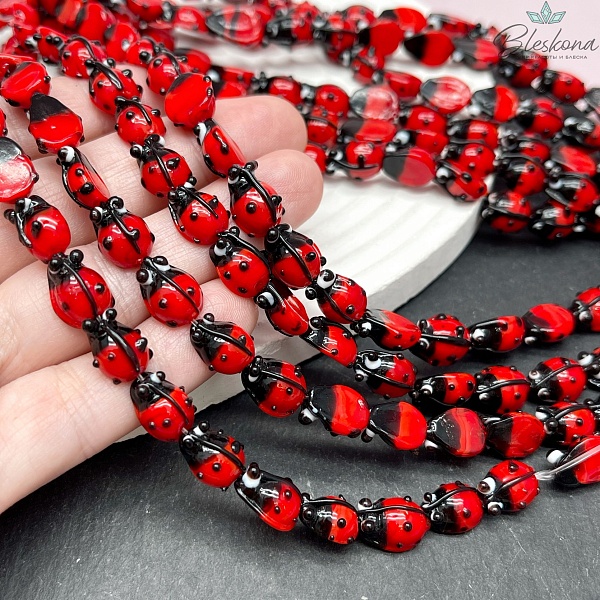 10*8 мм Бусина божья коровка