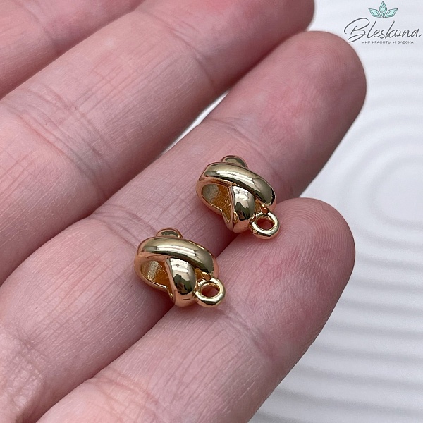 11*6,2 мм Цвет золото, Бейл X- формы неразъемное кольцо