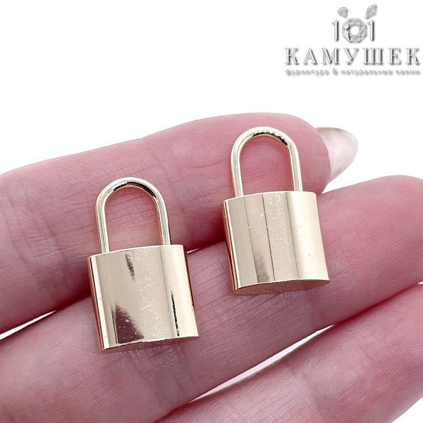 20*12мм, цвет золото, Подвеска Замок большой гладкий