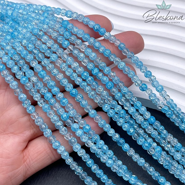 Кварц снежный светло-голубой (имитация) 4 мм