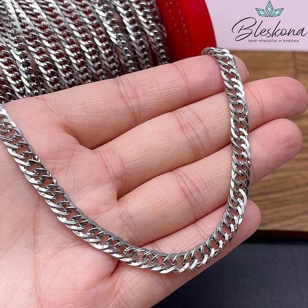 Цепь №149 цвет серебро 8*6 мм