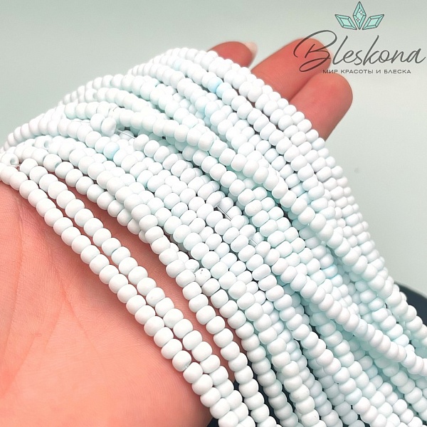 4,2*2,5 мм Бусины стекло рондель светло- голубые