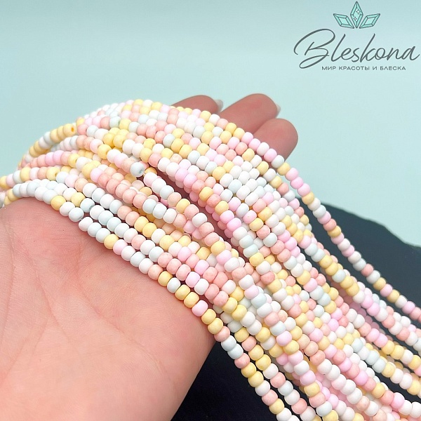 4*3 мм Бусины стекло рондель микс №23