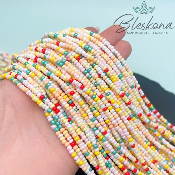 3*2 мм Бусины стекло рондель микс №13