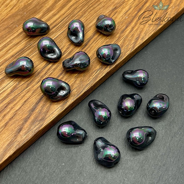 11*15 мм, Жемчуг Майорка черный штучно