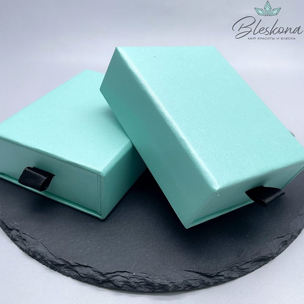 Коробка Светло-зеленая черная выдвижная 9*7*3см