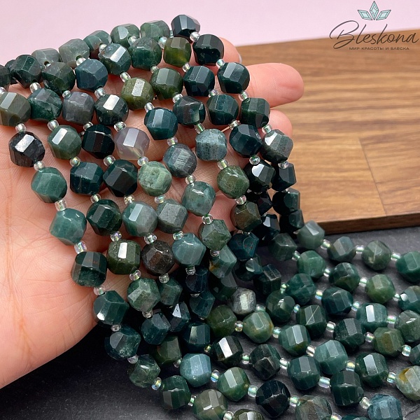 Агат моховой огранка прямоугольная 10 мм