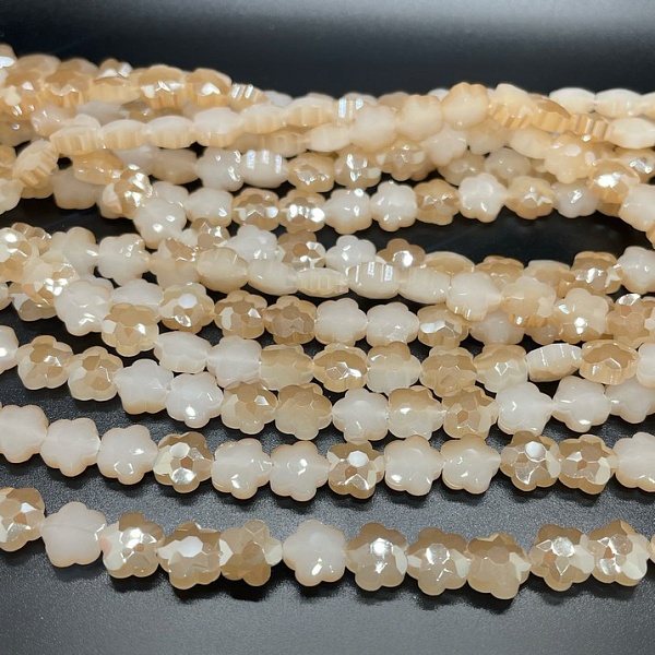 8 мм Стекло Lux, цветок, цвет бежевый