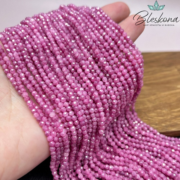 Циркон Glow рубиновый огранка №1 3 мм (кубический цирконий, фианит) 