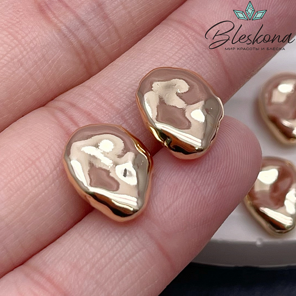 11,6*13 мм Цвет золото, Бусина фриформ