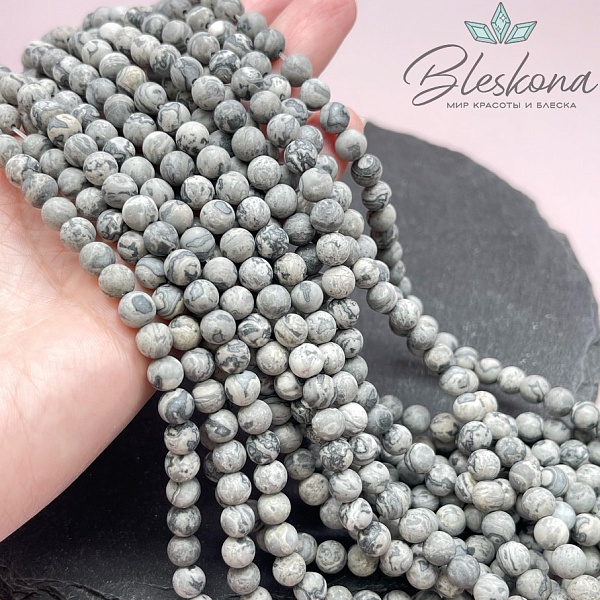 Яшма картографическая матовая 6 мм