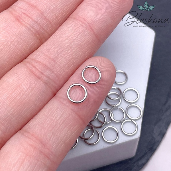 Колечки разъемные уп.1г, цвет серебро 6*0,8мм 