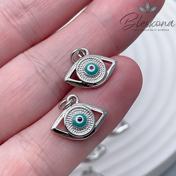11*13,8 мм Цвет серебро, Подвеска глаз 
