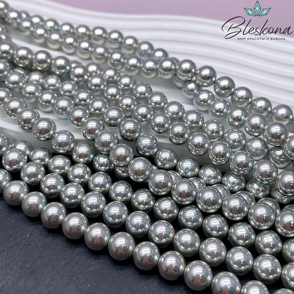 Жемчуг Майорка цвет светло-серый хамелеон 10 мм