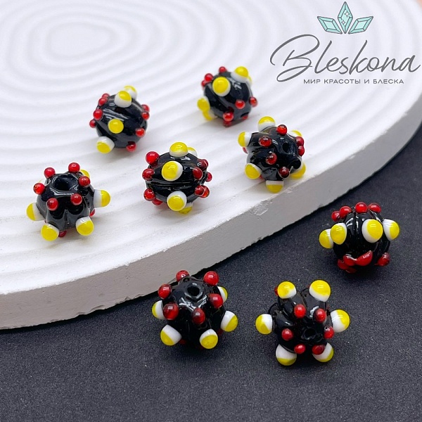 11*14 мм Бусина шар черный пупырчатый