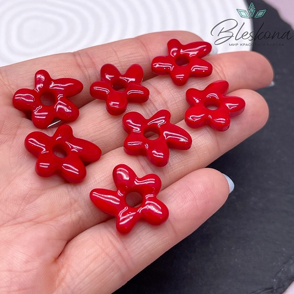 20*16 мм Подвеска цветок красный