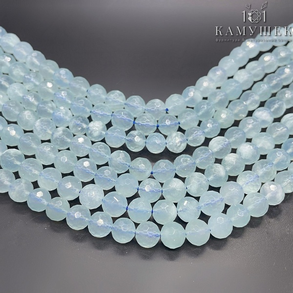 ⌀8мм Аквамарин шар огранка №2