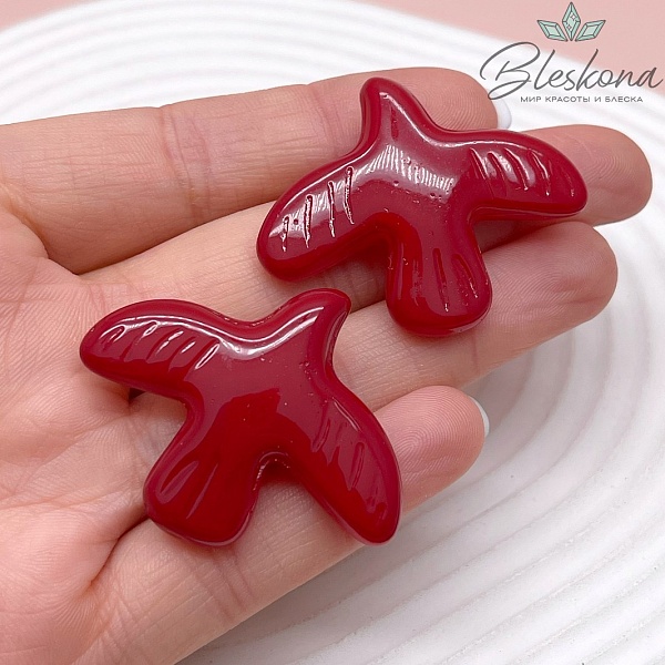 33*42 мм  Бусина голубь красный