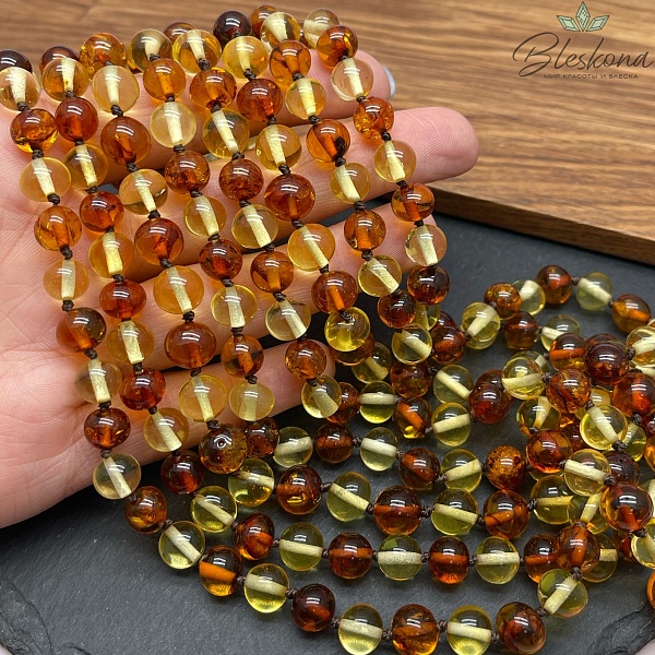 Янтарь желтый галтовка 7,5-8,5 мм микс №1