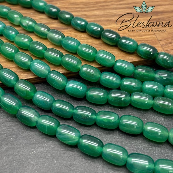 Агат зеленый (тонированный) бочата 14*10 мм 