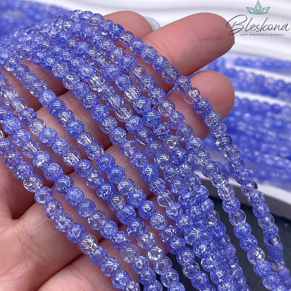 Кварц снежный фиолетовый (имитация) 4 мм