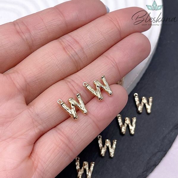 12 мм Цвет золото, Буквы веточки W  