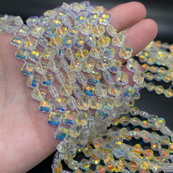 8 мм Стекло Lux, клевер, цвет AB 