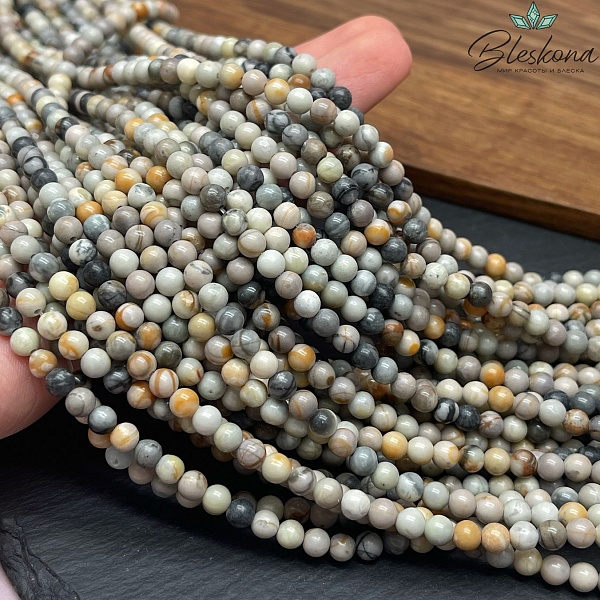 Яшма Black Picasso 4 мм