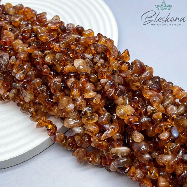 Крошка Цитрин №2 ширина бусин ~ 7-11 мм