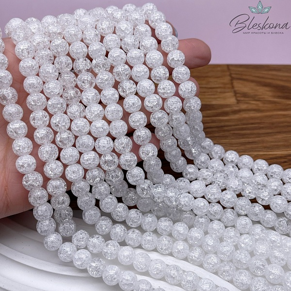 Кварц снежный белый (имитация) 8 мм